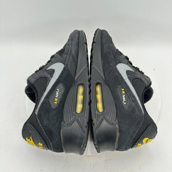 Nike Air Max 90 Men Size 10.5 DO6706-001 Black Yellow Strike Metallic Grey Shoes - Picture 6 of 11